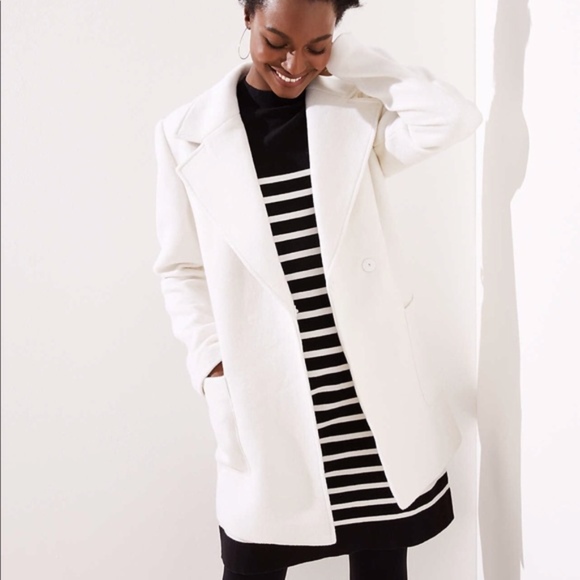 NEW Ann taylor loft belted twill wrap coat wool - Picture 3 of 5